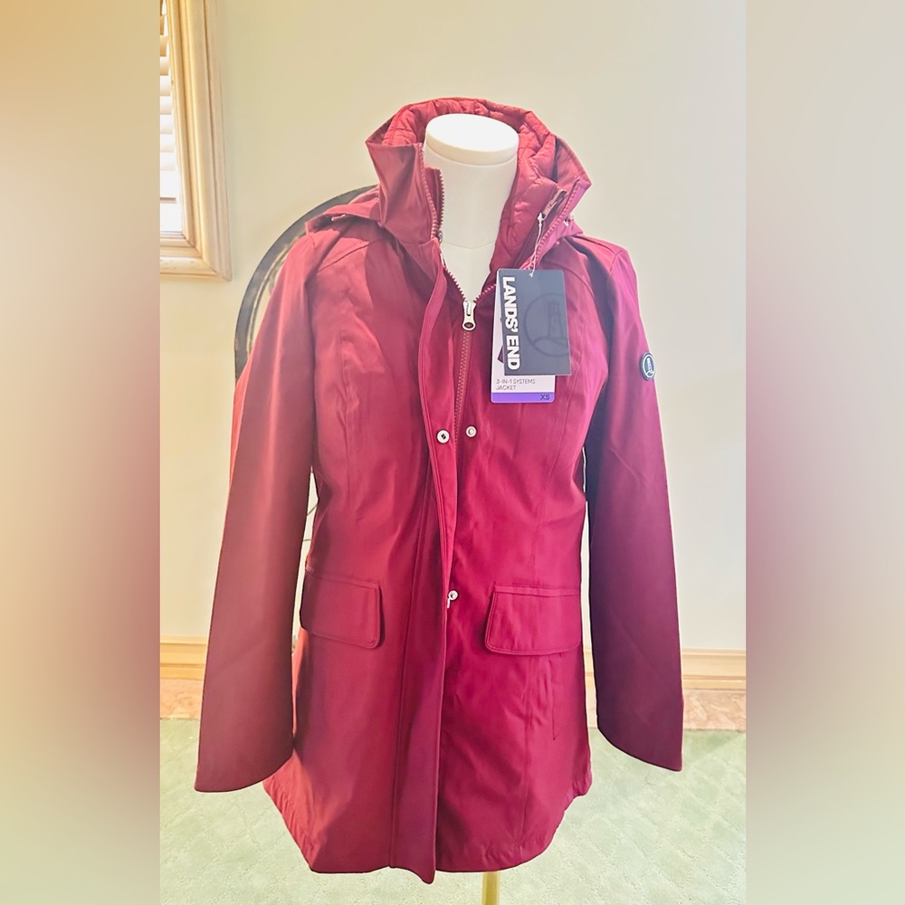 Lands' End Women's Deep Red Ski Jacket